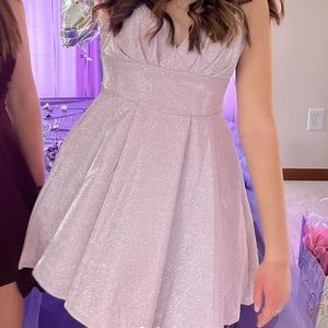 lavendar sparkly formal dress